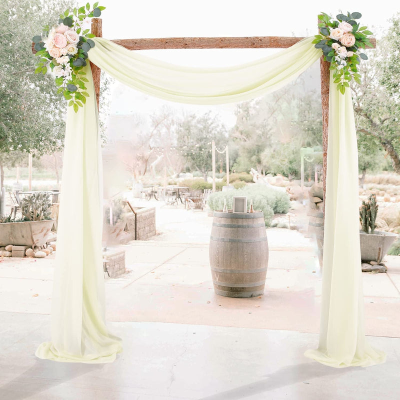 Wedding Arch Draping Fabric - Sheer Backdrop Curtain for Wedding Ceremony Party Ivory