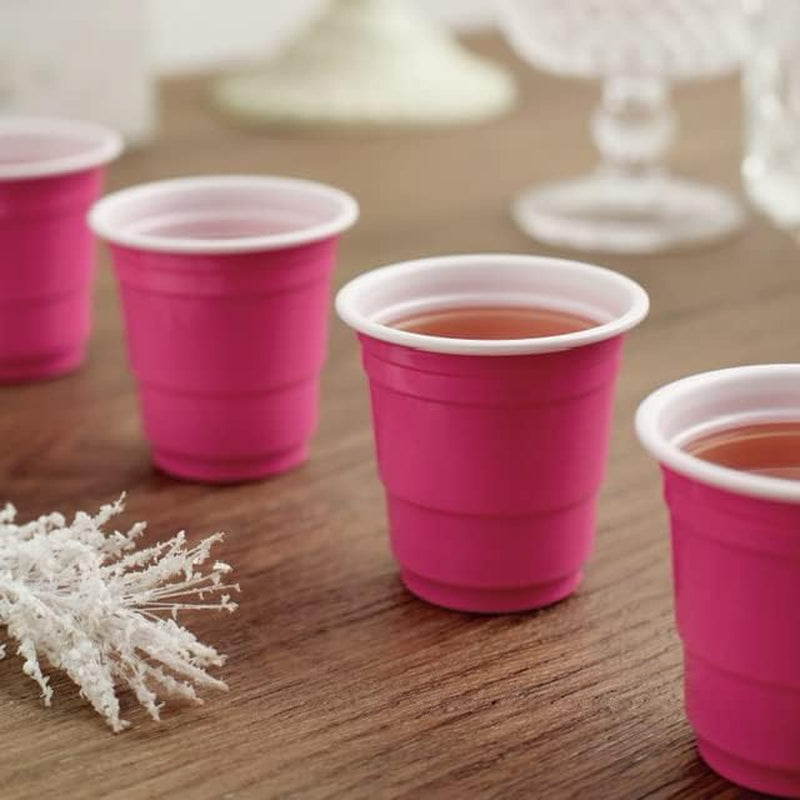 Pink Plastic Shot Cups, 100ct 2oz, Hot Pink Party Cups, Bachelorette Party, Birthday Party Cups, Jello Shots, Baby shower, Hot Pink Party favors, Pink Party, Party Shot Glasses