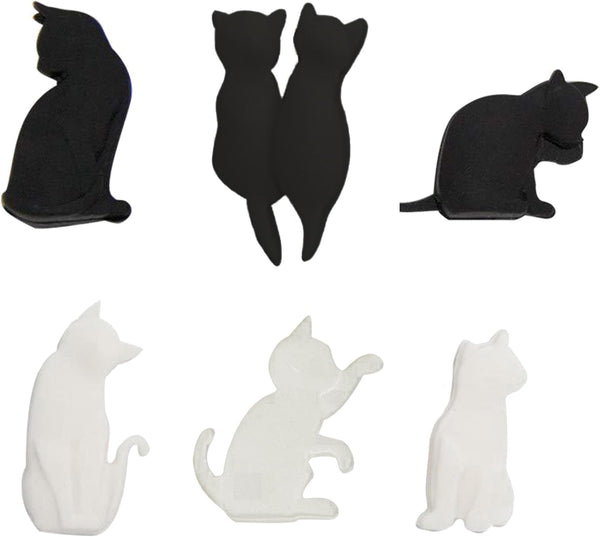 Libcflcc Heat-resistant Silicone Tea Bag Clips Set of 6 Cartoon Cat-shaped Reusable Holders for Bags Drink Markers Food 6pcs