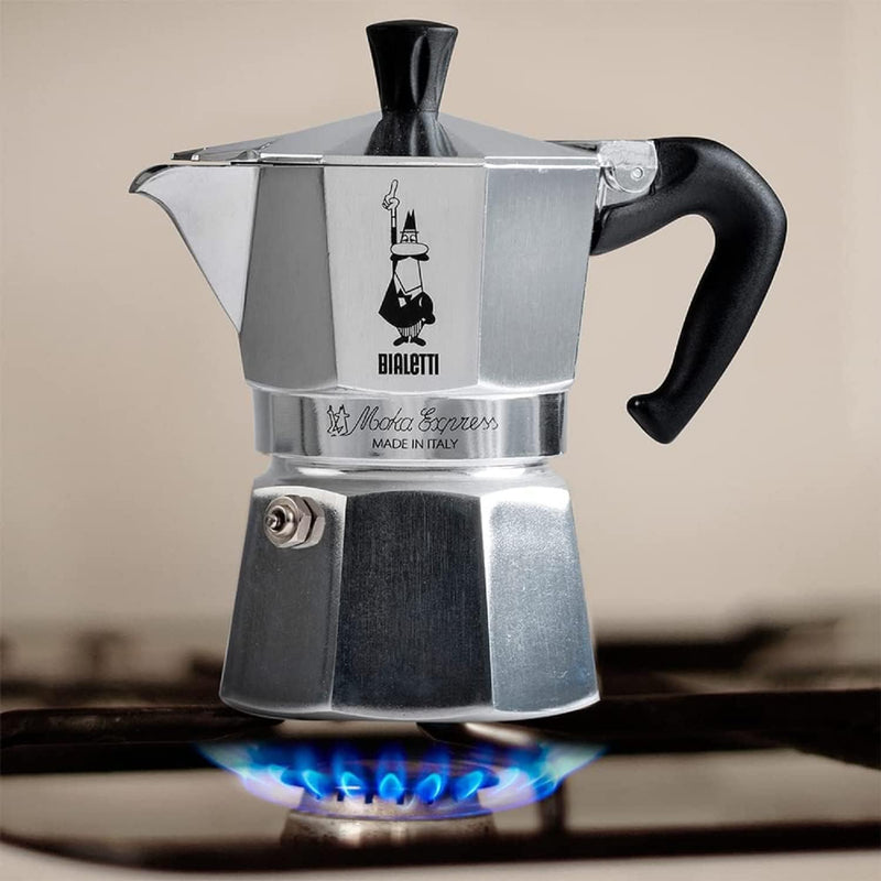 Bialetti - Moka Express: Iconic Stovetop Espresso Maker, Makes Real Italian Coffee, Moka Pot 1 Cup (2 Oz - 60 Ml), Aluminium, Silver