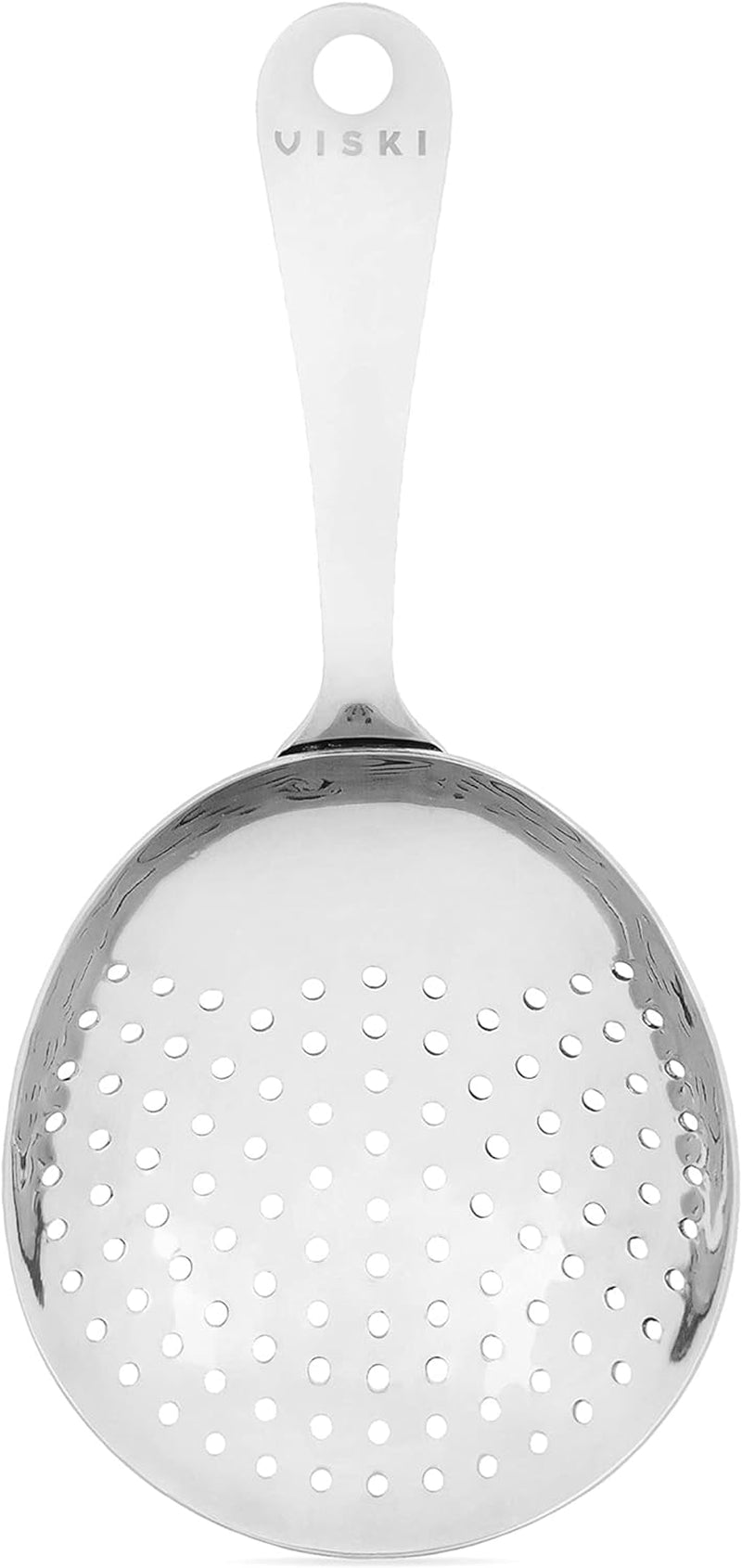 Viski Cone Strainer - Fine Mesh Strainer Stainless Steel Bar Tool - Small Cocktail Strainer for Drinks with Handle - 9.24in Set of 1, Metallic