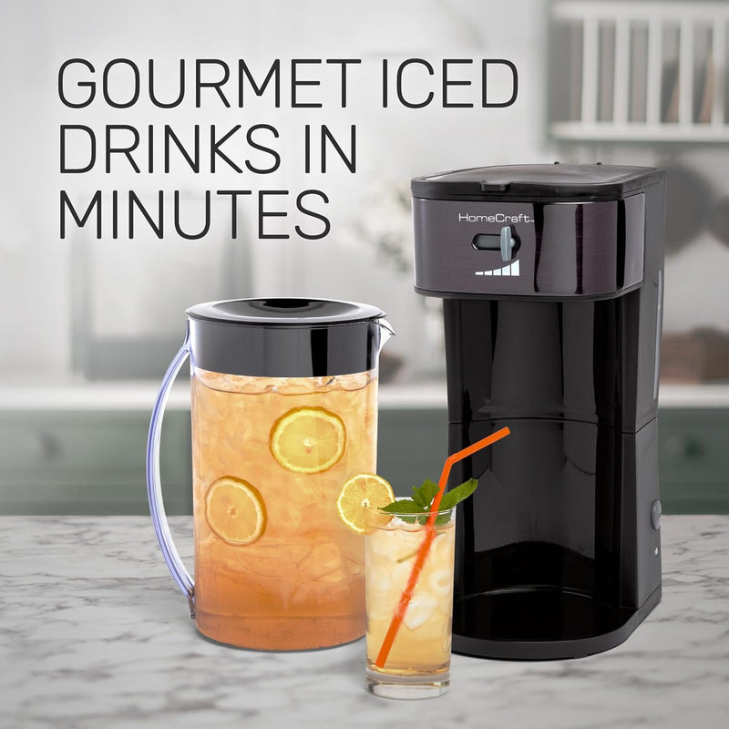 Homecraft 3-Quart Iced Coffee and Tea Maker with Filter Basket, Flavor Enhancer, Adjustable Brew Strength