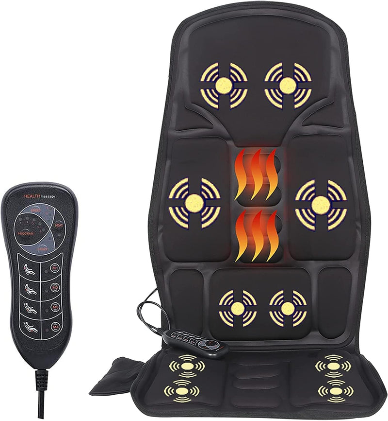 Vibrating-Back-Massager with Heat, Massage-Chair-Pad, Seat Massager Cushion with 10 Vibration Nodes to Release Stress and Fatigue for Home Office Use