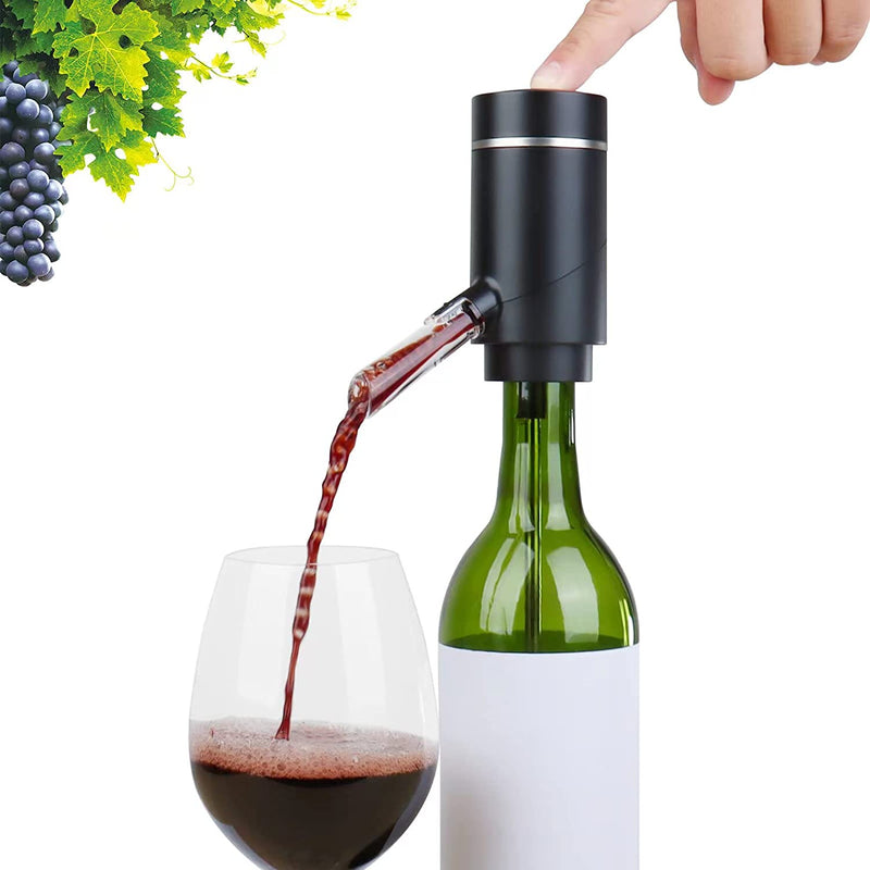 Electric Wine Aerator Pourer, Portable One-Touch Wine Decanter and Wine Dispenser Pump for Red and White Wine Multi-Smart Automatic Wine Oxidizer Dispenser USB Rechargeable Spout Pourer