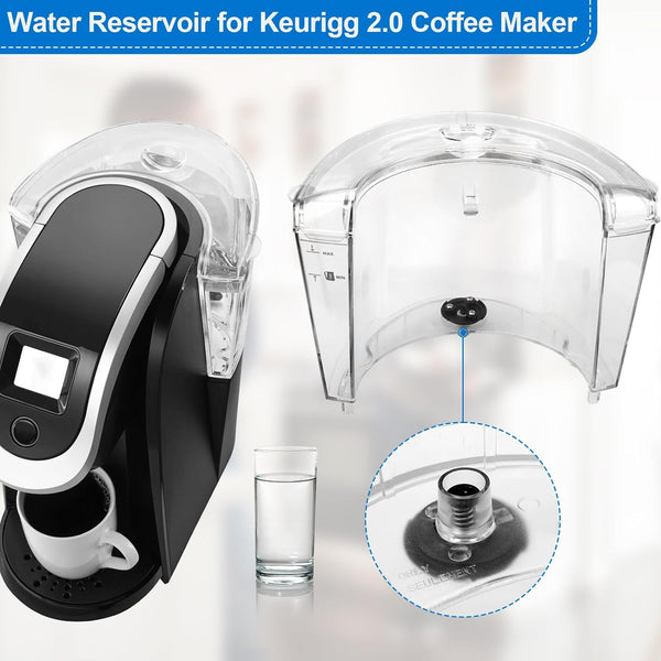 Water Reservoir Replacement for Keurigg 2.0 Coffee Maker K200 K250, 40OZ Water Tank Replacement Parts Replace 40OZ Keurigg Coffee Machine Water Tank