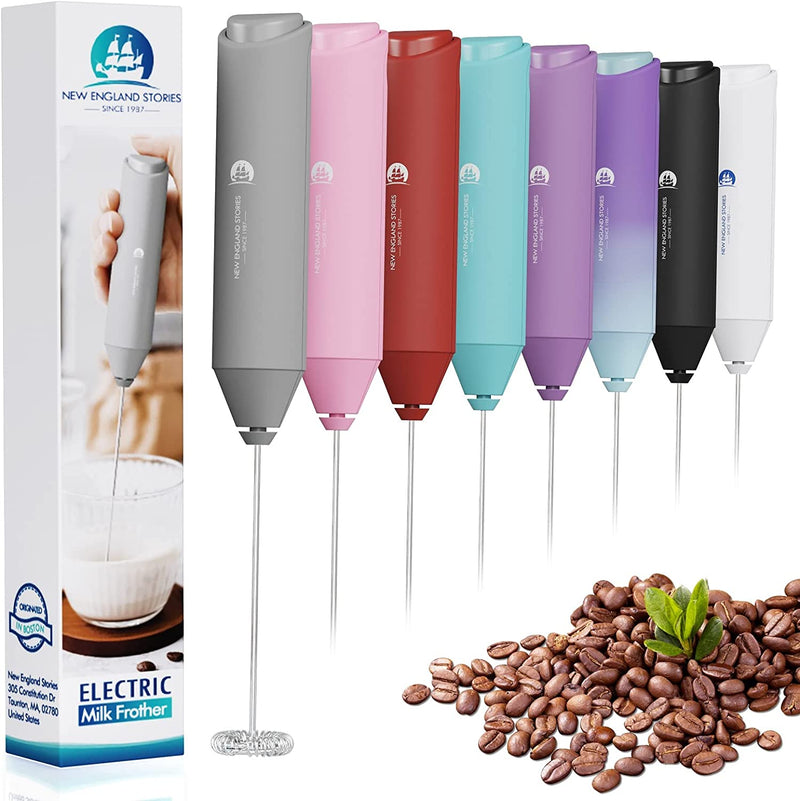 Powerful Milk Frother Handheld Foam Maker, Mini Whisk Drink Mixer for Coffee, Cappuccino, Latte, Matcha, Hot Chocolate, No Stand, Black