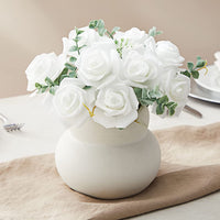 100 Pack White Artificial Roses, 3-Inch Stemless Flowers for Wedding Centerpieces for Tables, Bouquets, DIY Crafts, Valentine'S