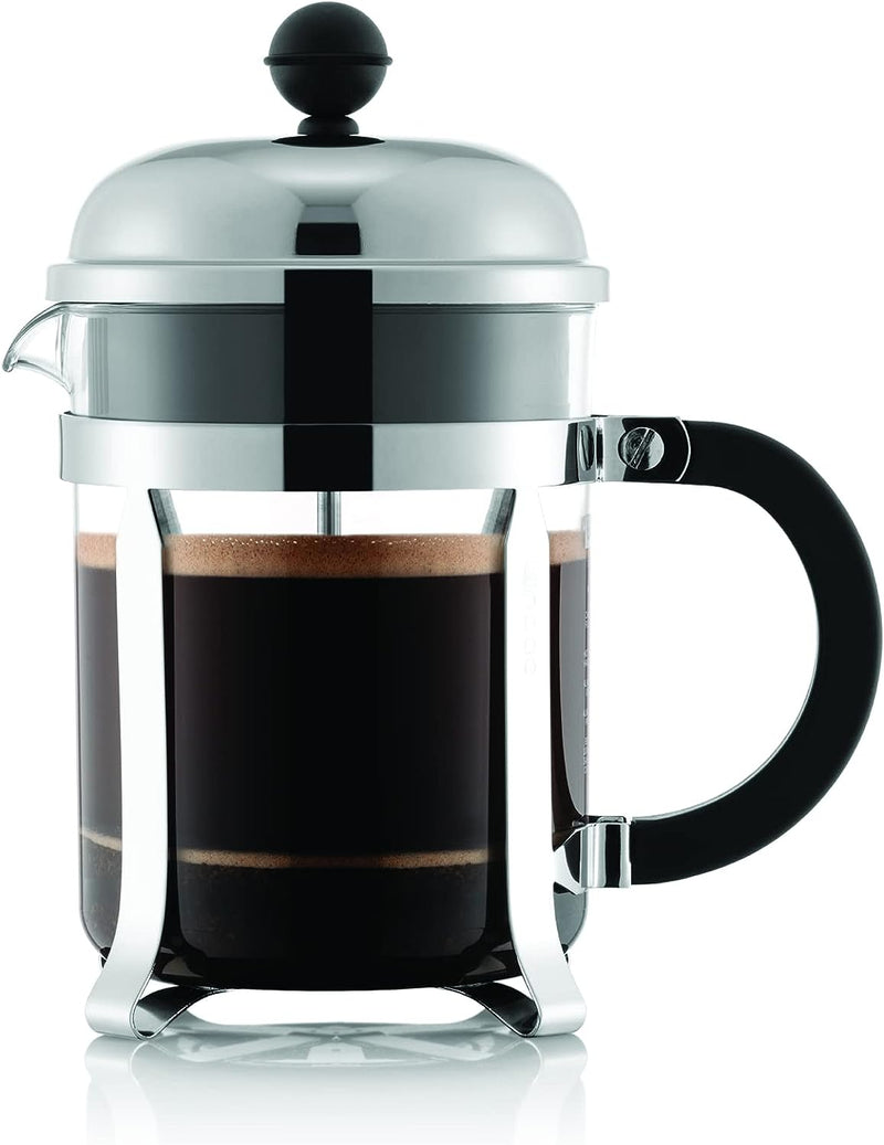 Bodum Chambord French Press Coffee Maker with BPA-Free Tritan Plastic Shatterproof Carafe, 12 Ounce, Chrome