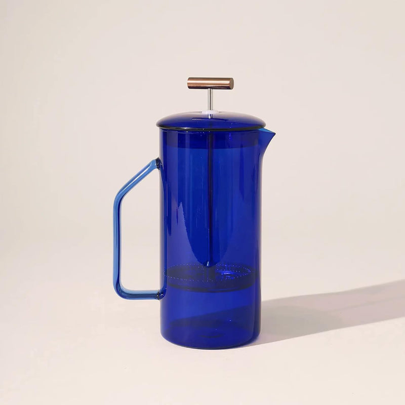 Glass French Press, Cobalt