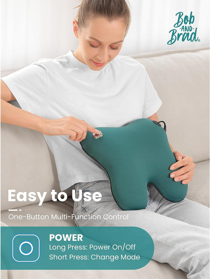 BOB AND BRAD Back Massager with Heat, EZBack Corded Neck Massager Back Massager for Pain Relief Deep Tissue, Shiatsu Back Shoulder and Neck Massager, Massage Pillow for Full Body, Gifts for Women Men