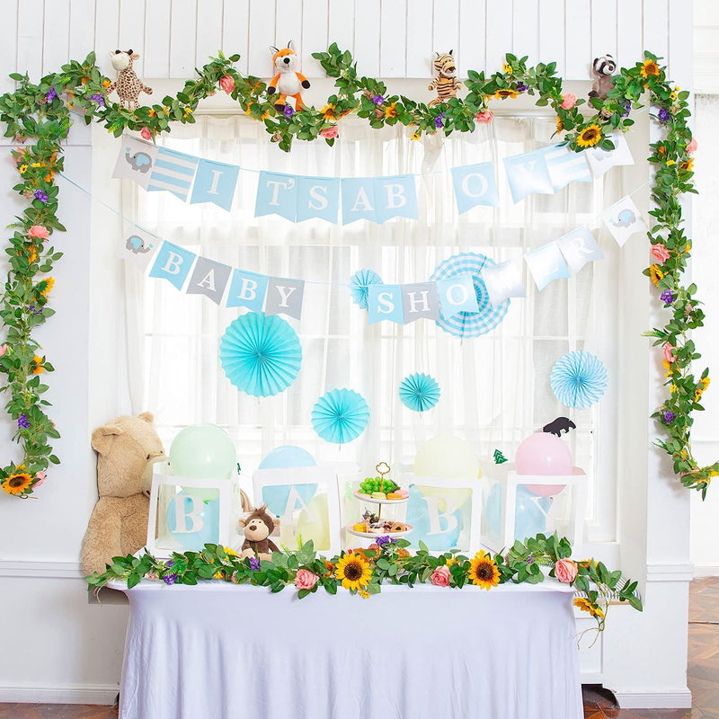 Flower Garland with Sunflowers and Roses - Spring Mantle Wedding Decor Sweetheart Table