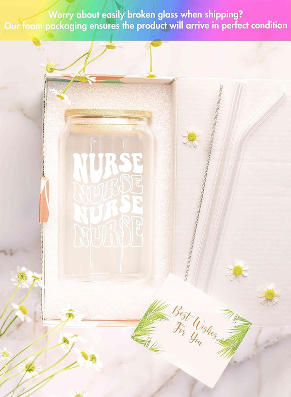 Christmas Gifts For Nurse - Nurse Gifts For Women - Nurse Appreciation Gifts For Nurses, Nursing Student, Nurse Practitioner, Registered Nurse - RN Gifts For Nurses Women - 16 Oz Coffee Glass
