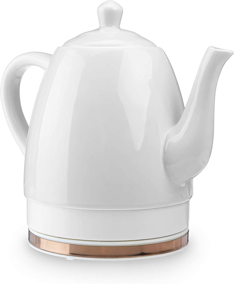 Pink Up Noelle Electric Tea Kettle, Gooseneck Kettle, Hot Water Dispenser, Pour Over Coffee, Automatic shut off, Cordless, Electric Teapot, 1.5L, Ceramic, Grey