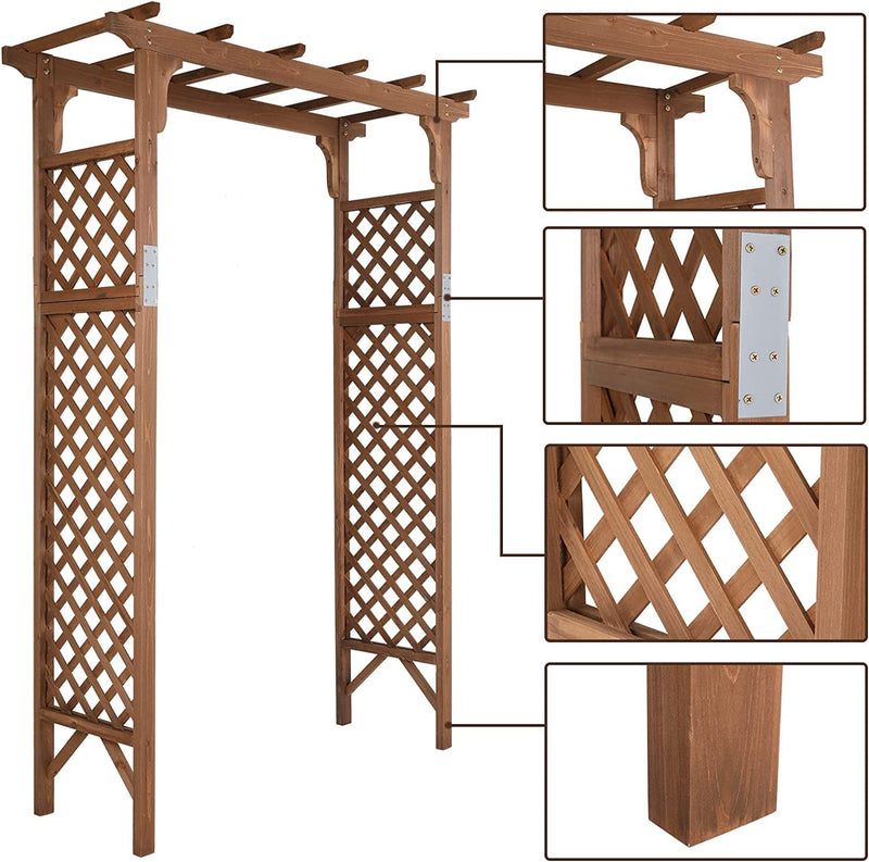 Wooden Garden Archway Trellis - Perfect for Weddings Ceremonies and Backyards