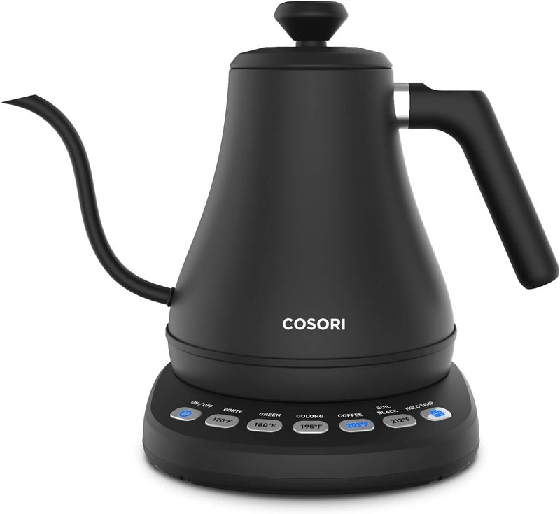 COSORI Electric Gooseneck Kettle with 5 Variable Presets, 100% Stainless Steel Inner Lid & Bottom, 0.8L, Pour Over Coffee Maker with Stainless Steel Filter, 34oz