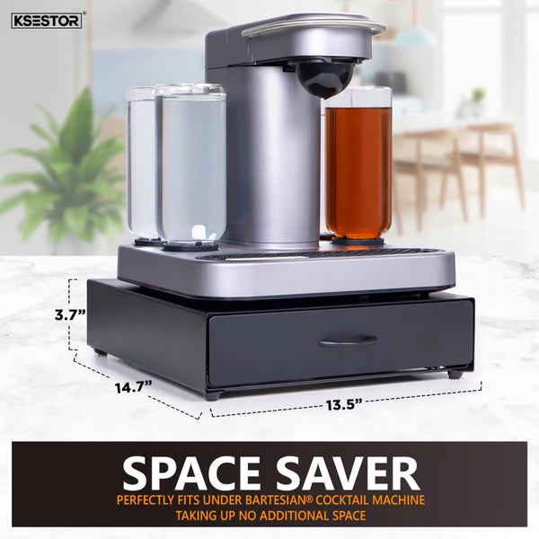 Premium Storage Drawer for Bartesian Capsules by Ksestor - Holds up to 40 Bartesian Pods - Sturdy and Stackable Bartesian Pod Holder - Bartesian - BEV by Black and Decker - Bartesian Machine