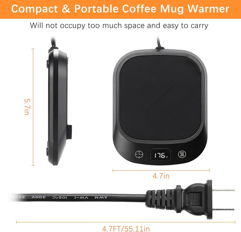 Coffee Mug Warmer Auto Shut Off, Candle Warmer Plate, Smart Coffee Warmer for Desk, 1-12H Timer 6 Temperature Settings, Fast Heating Mug | Cup Warmer for Coffee, Beverage, Milk, Tea, Cocoa