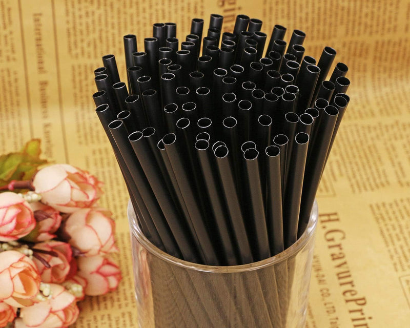 Tupalizy 100PCS Black Plastic Straws Drinking Coffee Stirrers for Wedding Coffee Sip Stir Sticks for Cocktail Tea Chocolate Hot Water Cold Drinks Cups Travel Mugs Crafts Home Bars, 5.12 inch
