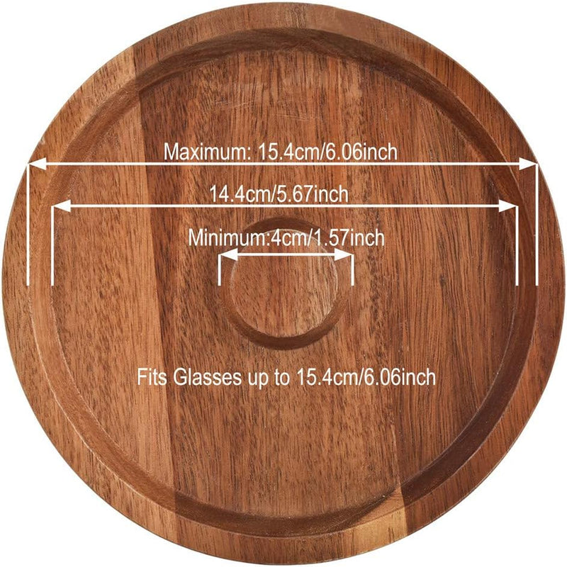 Acacia Wood Margarita Cocktail Salt Rimmer,Glass Bar Salt Sugar Rimming,Rimmer for Wide Glasses up to 5.5" Diameter