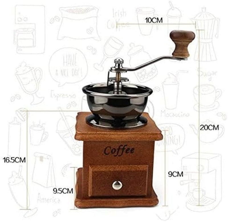 Coffee Mill Grinder - Manual Coffee Grinder with Adjustable Gear Setting and Ceramic Conical Burr,Hand Mill Grinder for Home Use and Travel