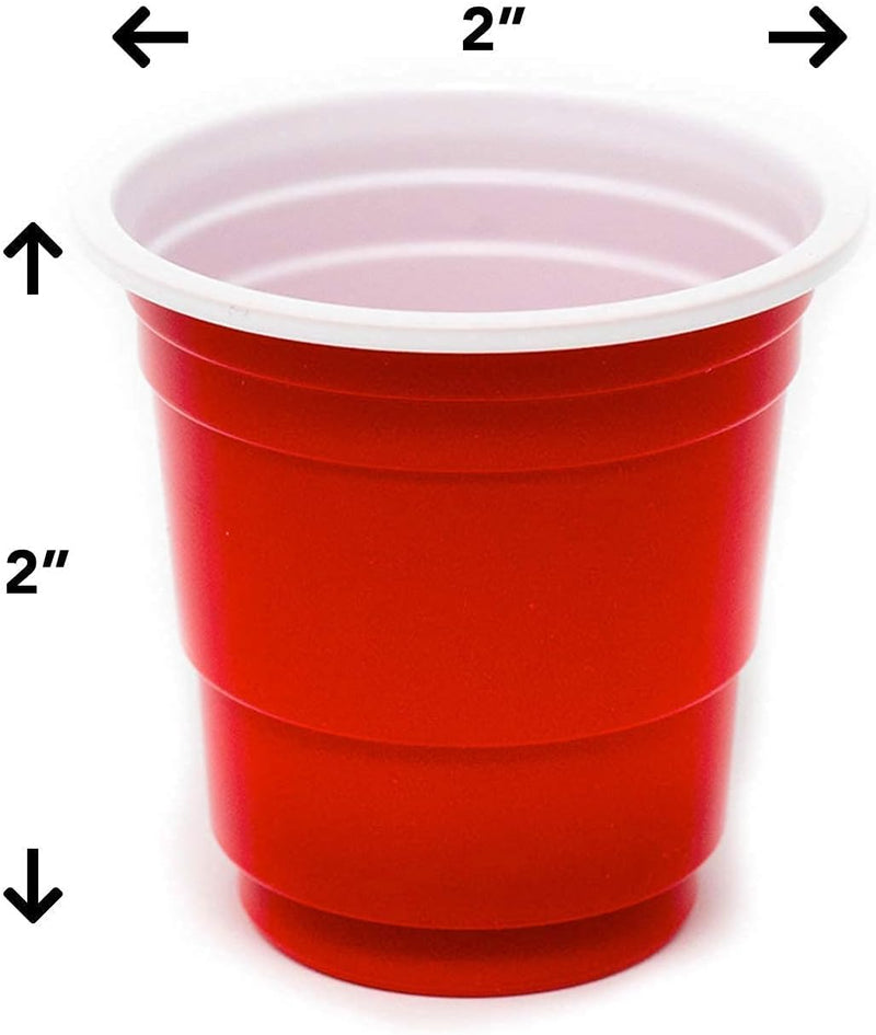 EDI Disposable Red Plastic Mini Party Shot Glasses 2 oz, 40-Piece