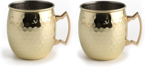 Cambridge Silversmiths Gold Moscow Hammered Muscow Mule, 20 Ounce, Set of 2