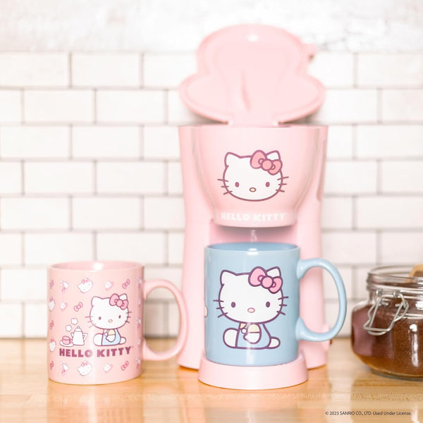 Uncanny Brands Hello Kitty Coffee Maker Gift Set with 2 Mugs