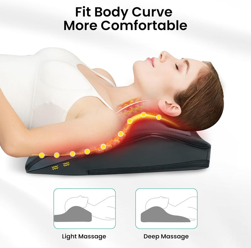 Snailax Back Massager for Back Pain Deep Tissue, Shiatsu Lower Back Neck Massager with Heat, 3D Kneading Massage Pillow for Back Neck Shoulder Legs, Christmas Gifts for Mom, Dad, Women