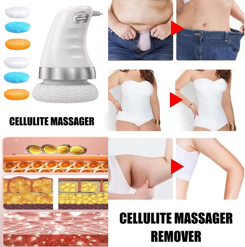 Cellulite Massager Body Sculpting Machine Handheld Electric Body Cellulite Remover Massager Machine for Neck Shoulders Arm Butt Leg with 6 Massage Washable Pad