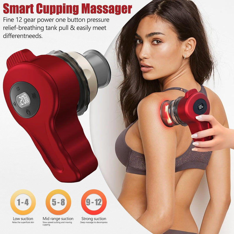 VOSNOVDK Electric Cupping Therapy Set,Separable Smart Cupping Therapy Massager Device,Smart Cupper Relieves Muscle Soreness, Improves Blood Circulation and Speeds Up Recovery After Exercise