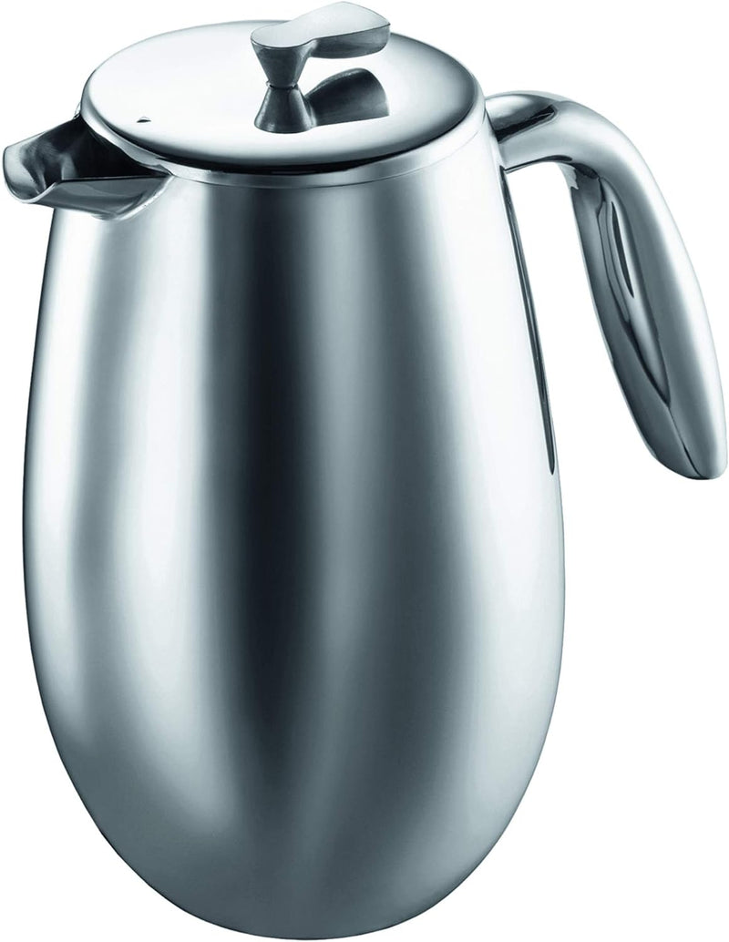 Bodum COLUMBIA Coffee Maker, Thermal French Press Coffee Maker, Stainless Steel, 17 Ounce, Chrome