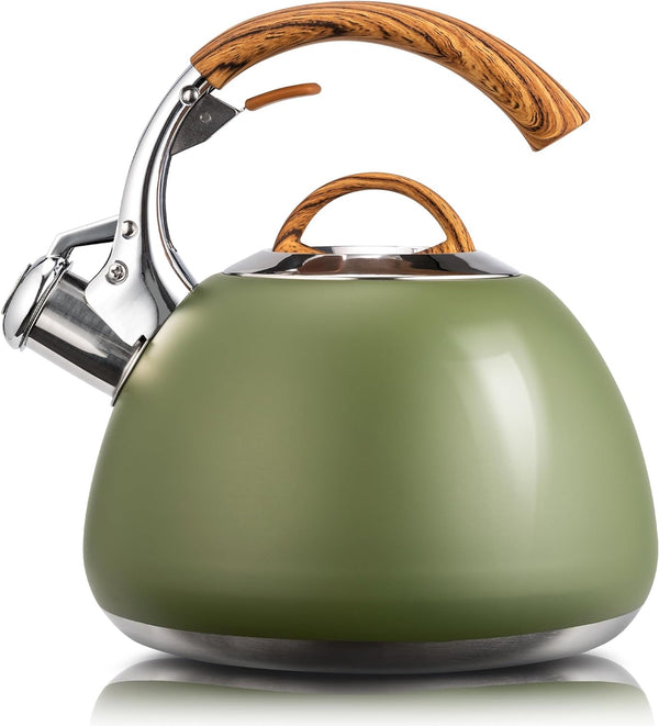 Suyika 3 Quart Stove Top Whistling Tea Kettle - Green