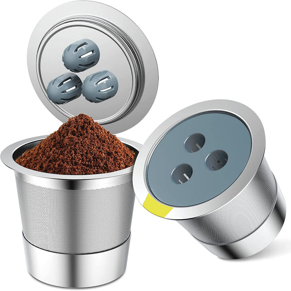 Stainless Steel Reusable K Cups Compatible with Ninja Coffee Maker,Upgrade2 Pack K Cups Reusable Coffee Pods,Permanent K Cups Coffee Filters Fit Ninja CFP201 CFP300 CFP301 CFP305 CFP307 CFP400 (2Pack)