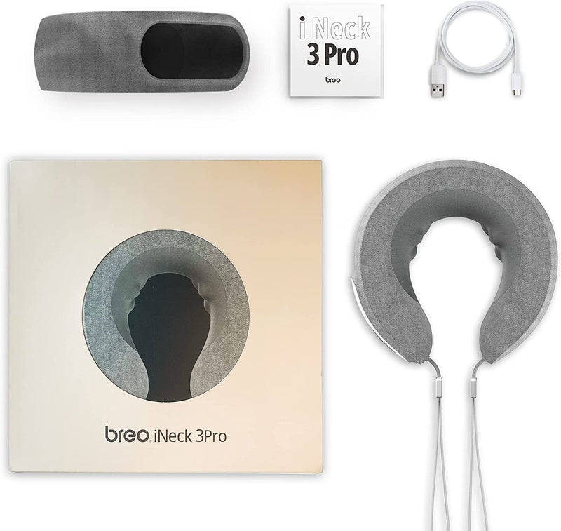 Breo iNeck3 Pro Electric Neck Massager, Shiatsu Massage Pillow with Heat, Deep Tissue Kneading & APP Control, Small & Lightweight, Good for Travel, Home & Office Relaxation, Ideal Gift Choice