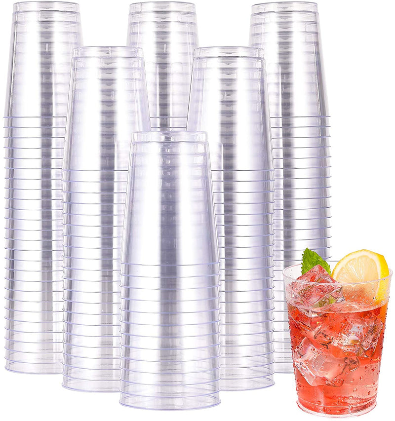 5 oz 100 Pack Small Clear Disposable Cups, Clear Plastic Cups, Disposable Plastic Shot Glasses for Parties, Plastic Cocktail Glasses, Wedding Tumblers, Perfect for Halloween Thanksgiving Christmas