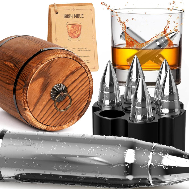 Gifts for Men Dad Husband Christmas, Whiskey Stones, Unique Anniversary Birthday Stocking Stuffers Gift Ideas for Him Boyfriend, Man Cave Stuff Cool Gadgets Retirement Bourbon Presents for Uncle