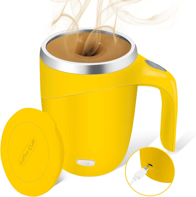 Automatic Magnetic Stirring Coffee Mug, Rotating Home Office Travel Mixing Cup，Funny Electric Stainless Steel Self Mixing Coffee Tumbler, Suitable for Coffee, Milk, Cocoa and Other Beverages……