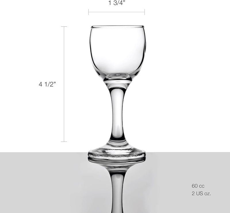 Pasabahce Premimum Shot Glasses Set of 6 - Bistro Cordial & Liqueur Extra Mini Glasses 2 oz (60 cc) - Mini Wine Glasses - Uniqe Desing Goblet - Crystal Tasting Glasses - Perfect for Parties, Gifts