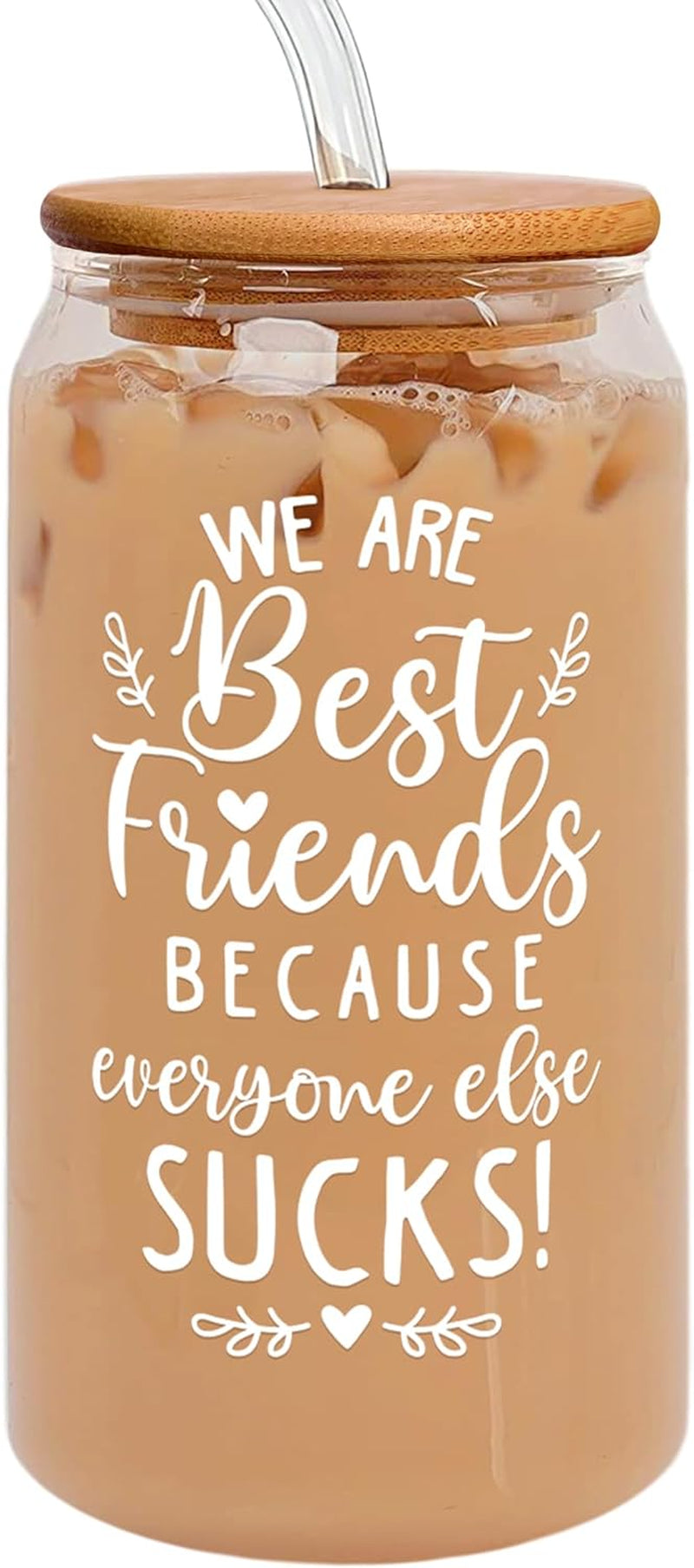 Friendship Gifts for Women Friends - Christmas Gifts for Friends Female, Best Friend Birthday Gifts for Women - Gifts for Best Friends Women, Bestie Gifts for Women, BFF Gifts Women - 16 Oz Can Glass