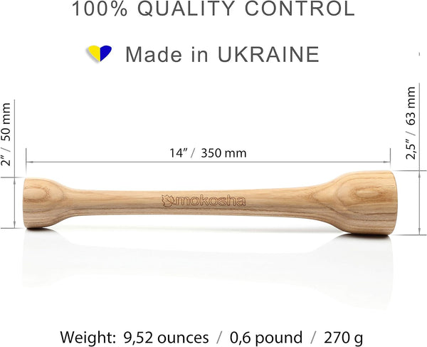 14 Inch Sauerkraut Tamper for Packing Fermented Foods into Mason Jars Long Wooden Potato Masher Vegetable Pounder Eco-friendly Ash Tree Natural Solid Wood Packer
