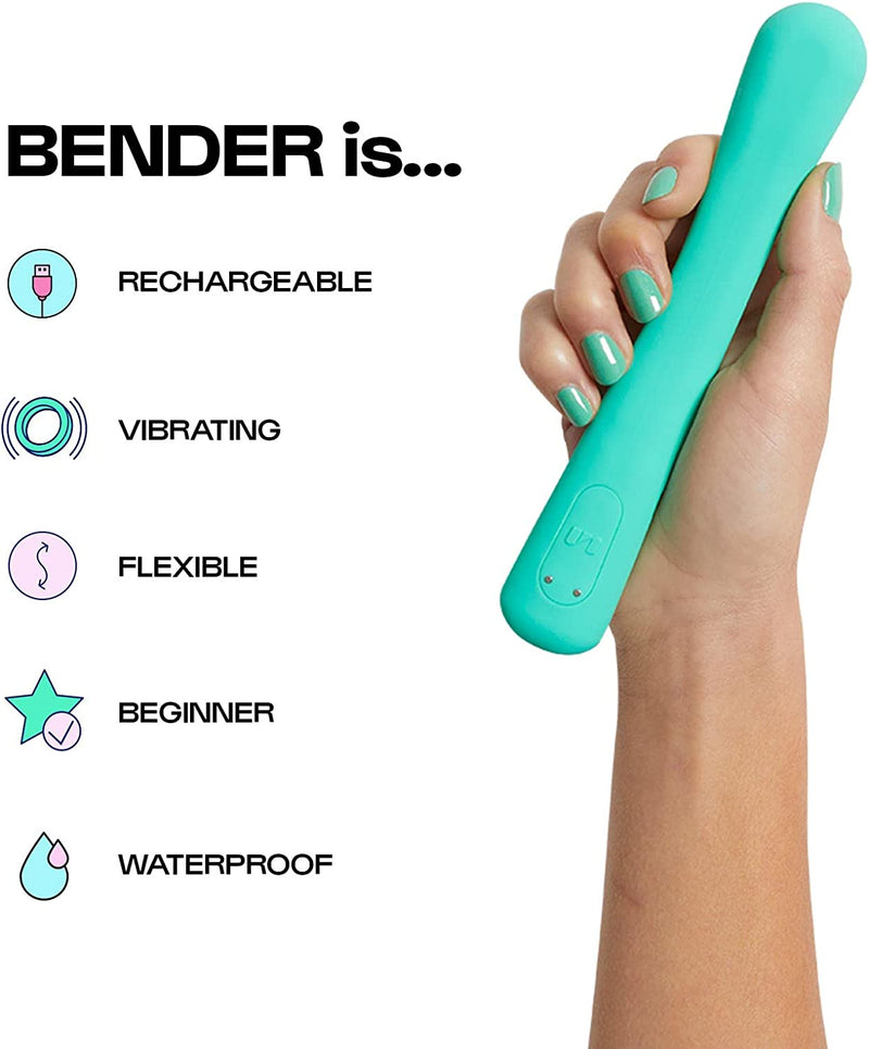 Unbound Bender: Flexible, Portable, Rechargeable, Waterproof Massager, Quartz