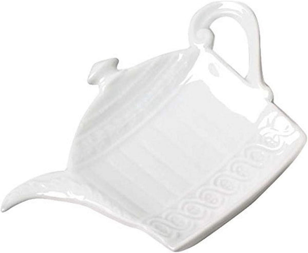 Abbott Collection Blanc Teapot Tea Bag Holder, White, 5 inches W