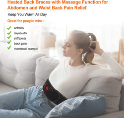 CUEHEAT Heating Pad for Back Pain Relief - Heating Pad Back Brace with Heat and Massage,Heat Belt for Back Pain Relief Belly Lumbar Spine Stomach Arthritis(49inches)