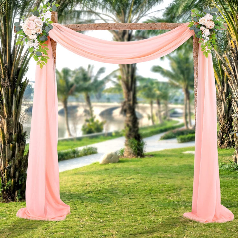 Blush Wedding Arch Draping Fabric - 28 X 19Ft Sheer Panel for Ceremony and Party Ceiling Decor