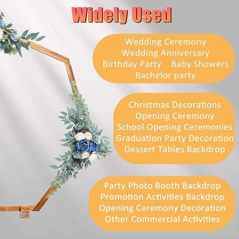 Rustic Wooden Heptagonal Wedding Arch - 7FT for Ceremony Garden  Parties
