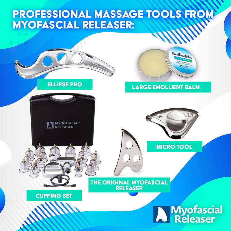 Myofascial Releaser Micro Tool - Muscle and Fascia Scraper - Stainless Steel Tools for Gua Sha, IASTM, Myofascial Release, Scraping Massage and Other Soft Tissue Mobilization Techniques