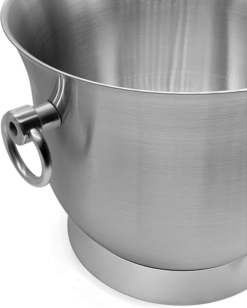 Fortune Candy Insulated Ice Bucket - Double Walled Stainless Steel Ice Bucket with Ice Tongs, Scoop, Lid, and Exclusive Handmade Nylon Holder - 3.3 L