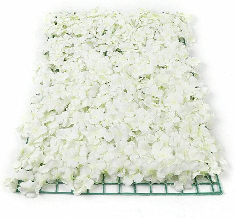 Artificial Flower Wall Panel - Silk Rose Wedding Decoration White 20Pcs