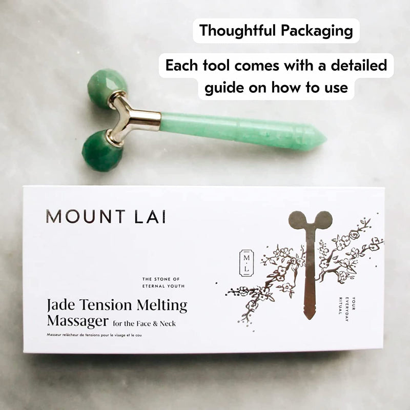 Mount Lai Jade Tension Melting Massager for Face and Neck | Neck and Face Jade Roller for Relieving Tensions