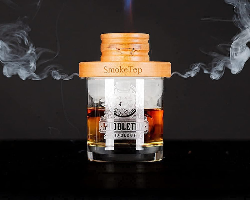 SmokeTop Cocktail Smoker Kit - Old Fashioned Chimney Drink Smoker for Cocktails, Whiskey, & Bourbon - by Middleton Mixology (Cherry)